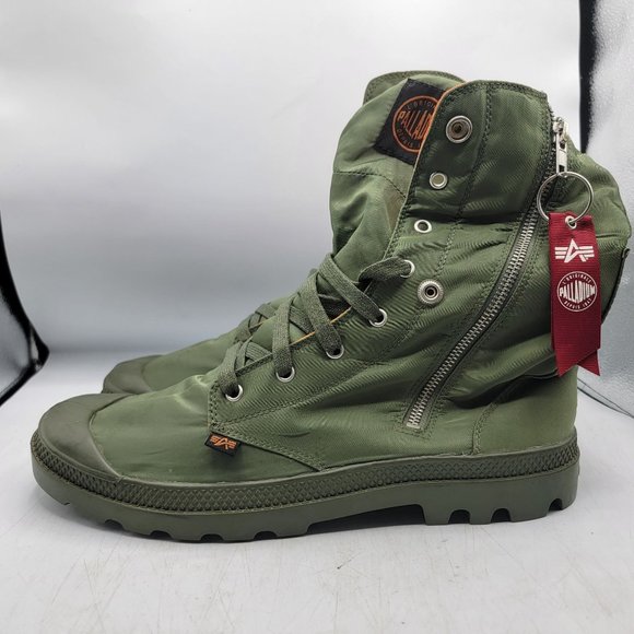 Palladium X Alpha Industries Baggy Zip Ma-1 Mens 13 Sage Green Orange Boots - Picture 5 of 13